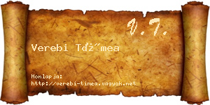 Verebi Tímea névjegykártya